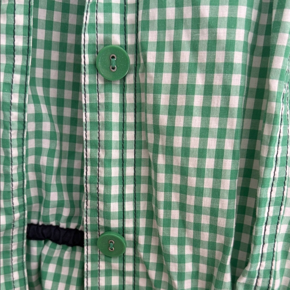 Green And White Gingham Button Front Jacket - image 3